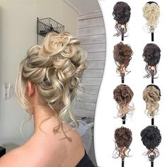 Category:chignons; Gender:Women's; Occasion:Daily Wear,Party,Party  Evening,Birthday; Age Group:Adults; Color Shade:Blonde,Brown,Light Brown,Black; Hair Extension Type:Drawstring; Hair Material:Synthetic Hair; Texture:Curly; Heat Resistant:Yes; Listing Date:02/28/2024; Can Be Permed:No