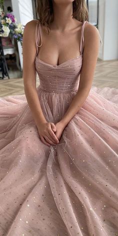 Formal Dress With Pockets, Tea Length Homecoming Dresses, Popular Prom Dresses, Quince Dresses Pink, Homecoming Party, Prom Dresses With Pockets, Satin Tulle, Dresses Homecoming, Cute Prom Dresses