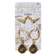 PRICES MAY VARY. Harry Potter Earrings for Sensitive Ears Hypoallergenic Ages 3+ Quality: Better Jewelry EARRINGS For Girls, Real Metal Charm and Earring - Strongly Attached - For Sensitive Skins On The Card: Two Pair Silver Earring with Metal Charms of your Favorite - One Stus Earrings Set- One Dangle Earrings Set This item comes on an original card inside a poly bag to ensure a clean delivery. This Kids' Fashion Earrings for Girls is popular as Jewelry for Girls - Little Girls Jewelry - Charac Harry Potter Earrings, Harry Potter Accessories, Harry Potter Jewelry, Earrings Sets, Disney Ideas, Earrings For Girls, Metal Charms, Clay Jewellery, Original Card