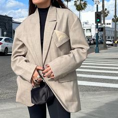 Brand New. Oversize Blazer Oversized Beige Blazer For Formal Occasions, Oversized Luxury Spring Outerwear, Luxury Oversized Outerwear For Spring, Chic Oversized Neutral Blazer, Jacquemus Blazer, Turquoise Blazer, Oversize Blazer, Lime Green Dress, Pleated Jacket