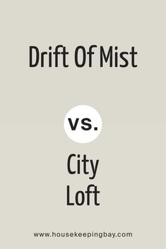 the words drift off mist and city loft are shown in black on a light gray background