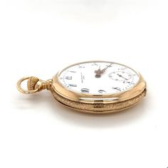 Antique Patek Philippe Ref. 258729 white face pocket watch in 18K yellow gold. Featuring a mechanical hand-winding movement, Arabic numeral hour markers, sapphire crystal, and a seconds chronograph. In excellent condition and recently serviced (08/08/22). All components are factory original. Photos of actual watch. Model #258729, 18 Jewels.  Details:  - Brand: Patek Philippe - Model Name: Pocket Watch - Model Number: 258729 - Serial/Movement #: 11U590 - Movement Type: Mechanical, Hand-Winding - Metal: 18K Yellow Gold - Jewels: 18 - Crystal: Sapphire - Dial Markers: Arabic - Circa 1930-1950  Dimensions: - Case Height: 65 mm (2.55 inches) - Case Shape: Round - Case Width: 48.5 mm (1.9 inches) - Face Color: White  SKU #: POTC1434W  Ships from Miami Florida.  Certificate of appraisal included Elegant Gold Chronograph Watch With Chronometer, Yellow Gold Chronograph Watch Accessories For Formal Events, Yellow Gold Chronograph Watch Accessories For Formal Occasions, Formal Yellow Gold Chronograph Watch Accessories, Antique Yellow Gold Chronometer Watch, Timeless Yellow Gold Chronograph Watch Accessories, Timeless Yellow Gold Watch With Round Dial, Timeless Yellow Gold Watch Accessories With Round Dial, Timeless Gold Chronograph Watch With Skeleton Dial