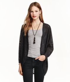 Product Detail | H&M US Lace Cardigan, Wearing Black, White T, Sweater Shop