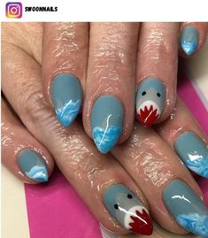 54 Trendy Shark Nail Art Designs for 2024 - Nerd About Town Beachy Nails, Nail Stuff, Incredible Creatures, Art Trends