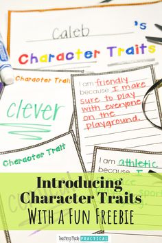 an interactive character traits with fun freebie for children to practice their writing and spelling skills