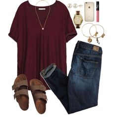 Everything is hard before it is easy. by annagabriel on Polyvore featuring Zara, American Eagle Outfitters, Birkenstock, Michael Kors, Alex and Ani, PearLustre by Imperial, Chan Luu and NARS Cosmetics August Outfit Ideas, Fashion Quiz, Looks Hippie, Fashion Headbands, Chic Winter Outfits, Cute Outfits For School, Cute Comfy Outfits, Winter Outfits For Work, Looks Chic