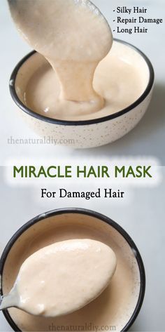 Hair Masks For Dry Damaged Hair, Damaged Hair Diy, Mask For Damaged Hair, Hair Mask Recipe, Homemade Hair Mask, Hair Repair Treatments, Natural Hair Treatments, Homemade Hair