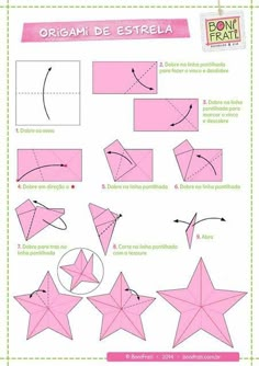 how to make origami paper stars with pictures and instructions for making them easy