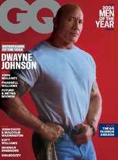 the cover of gq magazine features an image of dwayne johnson on the cover