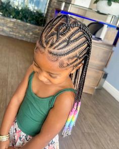 Braided Hairstyles For 10 Years, Toddler Braided Hairstyles Girl Black, Baby Girl Braided Hairstyles Black, Cute Kid Hairstyles Braided, Cornrow Kids Hairstyles, Braids For 6th Graders, Lil Kids Hairstyles Black, Black Kid Braid Styles, Feed In Braids Hairstyles For Kids