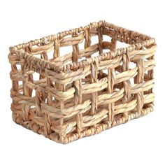 a woven basket is shown on a white background