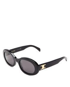 Celine Triomphe Oval Sunglasses, 52mm Celine Triomphe Sunglasses, Celine Triomphe, Oval Sunglasses, Luxury Sunglasses, Black Solid, Havana, Fall Fashion, Black Gray, Jewelry Accessories