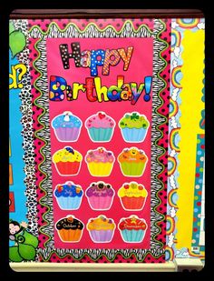 a birthday card with cupcakes on it