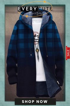 Men's Art Plaid Print Plush Thick Loose Long-sleeved Coat Cardigan Winter Plaid Cotton Cardigan, Long Sleeves Coats, Male Art, Plaid Print, Cardigan Tops, Cardigan Coat, Shop Now, Plaid, Women's Top