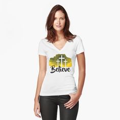 Get my art printed on awesome products. Support me at Redbubble #RBandME: https://www.redbubble.com/i/t-shirt/Believe-Yellow-by-Trace1234/65005295.UIV3X?asc=u Funny T, Funny Tshirts