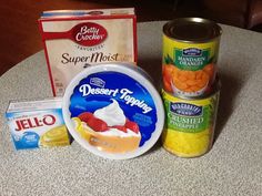 some yogurt and other food items on a table