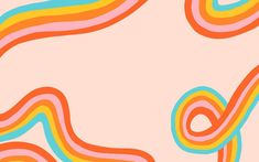 an abstract background with wavy lines in pink, blue, yellow and orange colors on a peach background