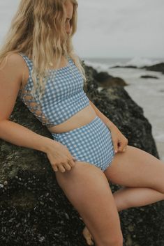 White and Blue Gingham Print Modest Bikini Cute Modest Swimwear, Modest One Piece, Swimsuit Material, Modest Swimsuits, Modest Swimwear, Checkered Print, Cute Swimsuits, Swim Skirt, Blue Gingham