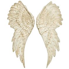 two white angel wings on a white background