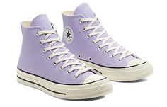 Converse Chuck 70 High 'Moonstone Violet' Moonstone Violet/Black/Egret 167862C | KICKSCREW Violet Converse, Lilac Converse, Lavender Converse, Lavender Shoes, Cute Converse Shoes, Mode Converse, Purple Converse, Cute Converse, Preppy Shoes