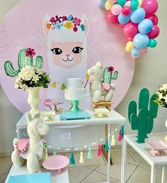 a birthday party with balloons and decorations