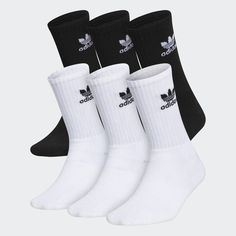 adidas Keep your look classic and your feet comfortable. Pair these juniors' adidas crew socks with your favorite runners or your sleekest slides and rep Trefoil style with every step. It's easy to do since six pairs come in every pack. Bold Outfits, Adidas Socks, Sport Clothes, Adidas Accessories, Retro Room, Tapestry Bedroom, Luxury Throws, Adidas Brand, Athletic Looks