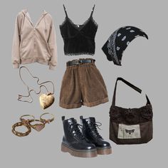 Witch Outfit Modern Aesthetic, Earth Witch Aesthetic Outfit, Witch Outfit Modern, Witchcore Aesthetic Outfits, Cottagecore Outfits, Mode Inspo, Clothes And Accessories