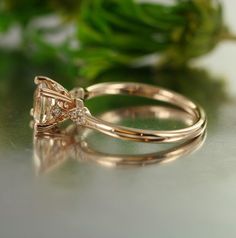 Unity-VS Diamond 7mm Round Morganite in 14K Rose Gold image 1 Peach Morganite Engagement Ring, Peach Morganite, Rose Gold Morganite, Engagement Rings Bridal Sets, Lasting Love, Morganite Engagement, Morganite Engagement Ring, Vs Diamond, Detailed Ring