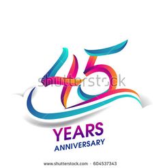 an anniversary logo with the number twenty five years in rainbow colors on a white background