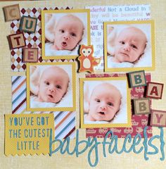 a scrapbook page with baby pictures and words on it that say you've got the cutest little baby