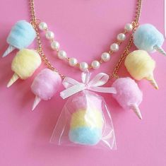 Pastel Cotton Candy Carnival Statement Necklace – Fatally Feminine Designs Cotton Candy Carnival, Carnival Cotton Candy, Pastel Cotton Candy, Candy Charms, Kawaii Necklace, Candy Necklace, Candy Necklaces, Candy Jewelry, Kawaii Jewelry