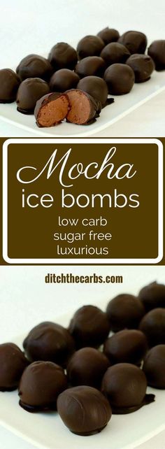 Seriously luxurious!!! This is an incredibly easy recipe for mocha ice bombs that are not only low carb they are sugar free too. | ditchthecarbs.com: 500 Calorie, Mocha Recipe, Postre Keto, Thm Desserts, Fat Bomb Recipe, Low Carb Dessert