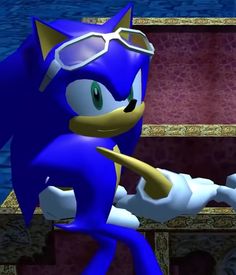 sonic the hedgehog is shaking hands with his friend