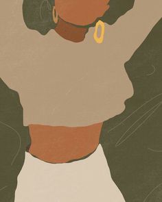 an illustration of a woman with large earrings on her head