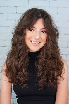 gorgeous-long-curly-hair-with-a-center-part Curly Hairstyles For Long Hair, Hairstyles For Long Curly Hair, Long Wavy Haircuts, Long Layered Curly Hair, Medium Length Curly Hair, Flattering Hairstyles