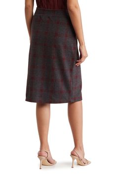 Bring polished style to your wardrobe with this stretchy knit pencil skirt featuring a classic plaid print. 24 1/2" length Unlined 97% polyester, 3% spandex Machine wash, line dry Made in the USA of imported fabric Model stats: 5'10" height, 32" bust, 25" waist, 36" hip. Model is wearing size Small. Fitted Plaid Pencil Skirt For Work, Plaid Pencil Skirt For Work, Fitted Plaid Pencil Skirt, Plaid Pencil Skirt, Knit Pencil Skirt, Plaid Pattern, Pencil Skirt, Plaid, Nordstrom