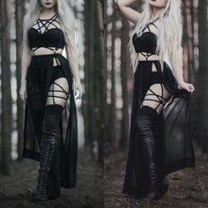 Gothic 3 Piece Straps Dress, Sleeveless Vestido Set | Wonder Skull Gothic Rave Outfits, Gothic Outfits For Women, Gothic Clothes Women, Cute Goth Outfits, Black Party Dress, Cute Nike Outfits, Straps Dress, Bachelorette Outfits, Gothic Clothes