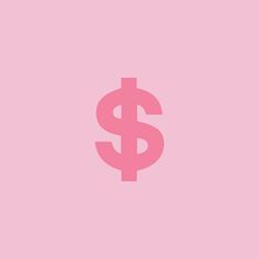 a pink dollar sign on a pink background