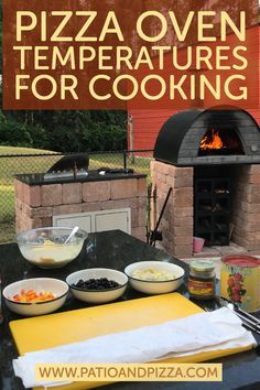 the pizza oven is set up for cooking