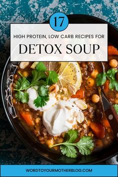 These detox soup recipes are the perfect formula for a fat flush, reducing inflammation and helping with weight loss and a flat belly. So many of these are quick and easy to make with a crockpot or instant pot, and all are high protein and low carb. Chicken soup or vegetarian cabbage, there's something for everyone here! Healthy Soup Low Carb, Healthy Soup Recipes Low Carb, Easy Soup Recipes Low Carb, Healthy Low Calorie Soup Recipes, Hi Protein Soup, Soup Recipes Cabbage, Diet Vegetable Soup, Fasting Soup Recipes, Low Carb Soup Recipes Crock Pots