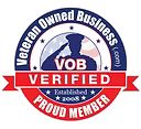 vob verified member badge with an american flag and the words, virginia owned business