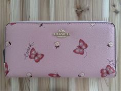 #ad Premium Quality COACH Pink Butterfly Floral Long Wallet Round Zip Rare , Womens Accessories Coach Wallet, Pink Butterfly, Long Wallet, Purse Wallet, Women's Accessories, Wallets, Premium Quality, Wallet, Floral