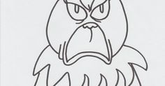 a drawing of an angry bird with big eyes