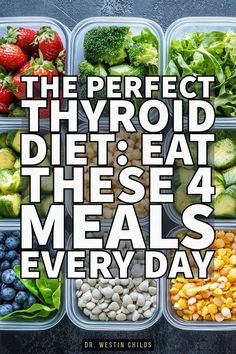 Can you cure your thyroid problem with food? Not exactly, but can the foods that you put into your mouth hurt or help your thyroid? Absolutely. This is exactly why I created the Perfect Thyroid Diet. This thyroid meal plan is a research-based and provides thyroid patients with the most nutrient dense foods available all designed for one purpose: help the thyroid work more efficiently. What's even better is that the Perfect Thyroid Diet works for all thyroid conditions and all thyroid problems. Hashimotos Meal Prep, Food For Thyroid Health, Hyperthyroid Diet, Thyroid Foods To Avoid, Thyroid Meal Plan, Low Thyroid Diet, Thyroid Healing Foods, Natural Thyroid Remedies