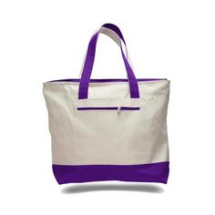 Heavy canvas zippered shopping tote self fabric handle and outside pocket. Gusset. Custom Printed Heavy Canvas Zippered Shopping Tote Bag in Purple | Totes | Canvas Tote Bags Bridesmaid Gift Bags, Teacher Bags, Teacher Tote, Embroidery Bags, Custom Tote Bags, Travel Tote Bag, Personalized Tote Bags, Zipper Tote Bag, Wholesale Bags