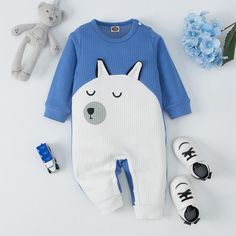 Baby Boys Cute Cartoon Animal Modeling Jumpsuit - PrettyKid Casual Long Sleeve Cartoon Print Onesie, Long Sleeve Onesie With Cartoon Print For Playtime, Cotton Long Sleeve Onesie With Character Print, Long Sleeve Cotton Onesie With Character Print, Playful Long Sleeve Jumpsuits And Rompers For Playtime, Cotton Long Sleeve Jumpsuits And Rompers With Cartoon Print, Blue Long Sleeve Jumpsuits And Rompers For Playtime, Long Sleeve Bodysuit For Playtime, Long Sleeve Cotton Bodysuit With Cartoon Print