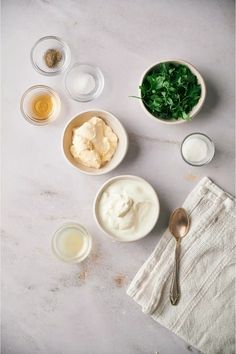 the ingredients to make this dish include cream, butter, spinach and yogurt