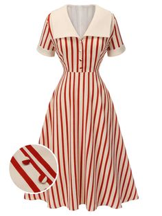 Style Vert, Vertical Striped Dress, Stripes Dress, 1960's Dress, Retro Mode, 1940s Fashion