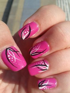 Nail Art Designs Funky, Nail Art Designs For Work, Funky Nail Art, Purple Nail Art, Manicure Nail Designs, Gel Nail Art Designs, Fancy Nails Designs, Nail Art Designs Summer, Pink Nail Art