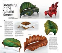 brochure with leaf shapes and text describing the benefits of breathing in the autumn breeze